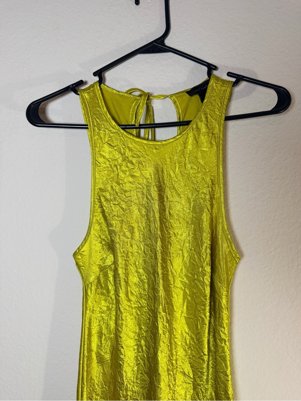 House of Harlow 1960 Metallic Chartreuse Maxi Dress Size Small - Picture 4 of 10